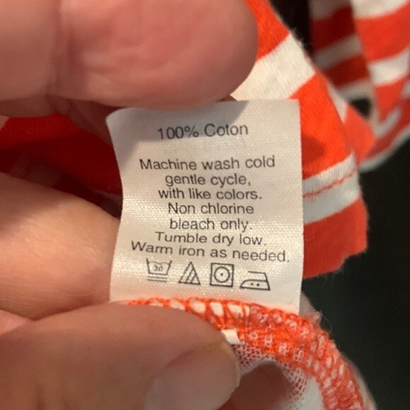 J. Crew Womens Orange White 3/4 Sleeve Scoop Neck Striped T-shi… - Picture 4 of 7